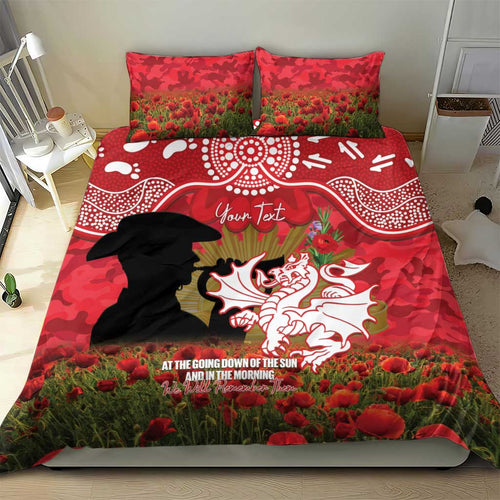 Personalised Dragons Rugby ANZAC Day Bedding Set Last Post Poppy We Will Remember Them
