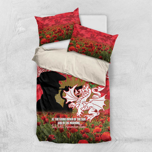 Personalised Dragons Rugby ANZAC Day Bedding Set Last Post Poppy We Will Remember Them