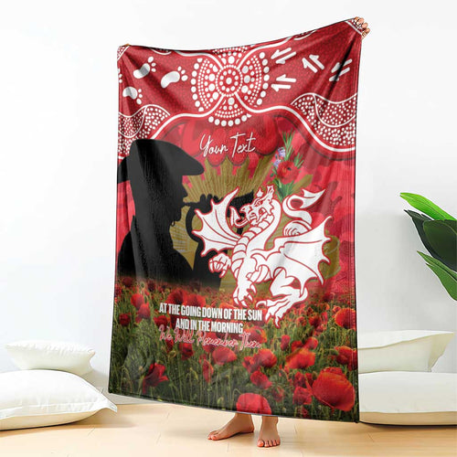 Personalised Dragons Rugby ANZAC Day Blanket Last Post Poppy We Will Remember Them