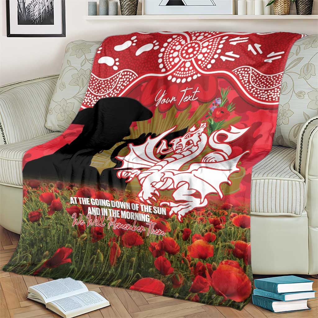 Personalised Dragons Rugby ANZAC Day Blanket Last Post Poppy We Will Remember Them