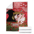 Personalised Dragons Rugby ANZAC Day Blanket Last Post Poppy We Will Remember Them