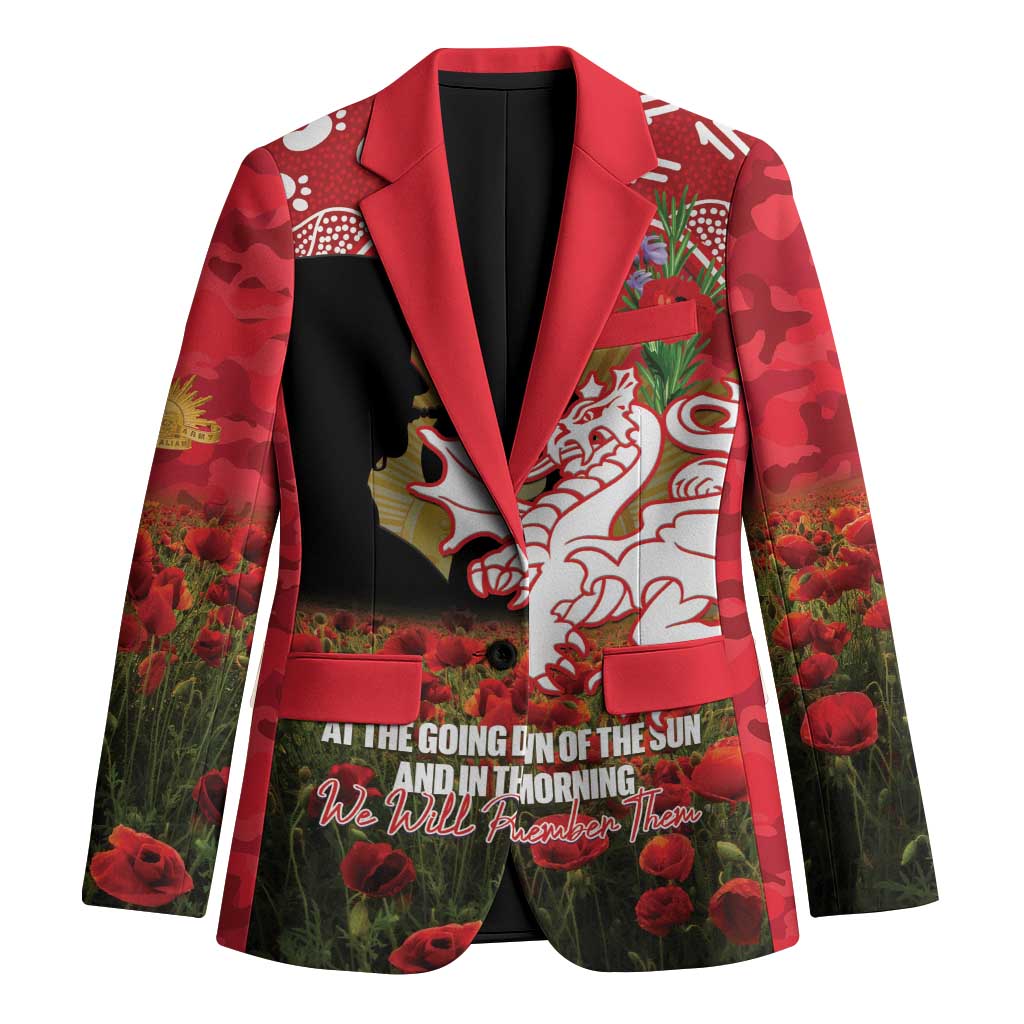 Personalised Dragons Rugby ANZAC Day Blazer Last Post Poppy We Will Remember Them