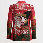 Personalised Dragons Rugby ANZAC Day Blazer Last Post Poppy We Will Remember Them