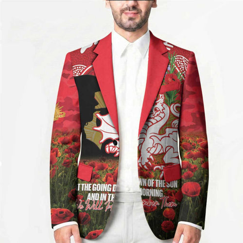 Personalised Dragons Rugby ANZAC Day Blazer Last Post Poppy We Will Remember Them
