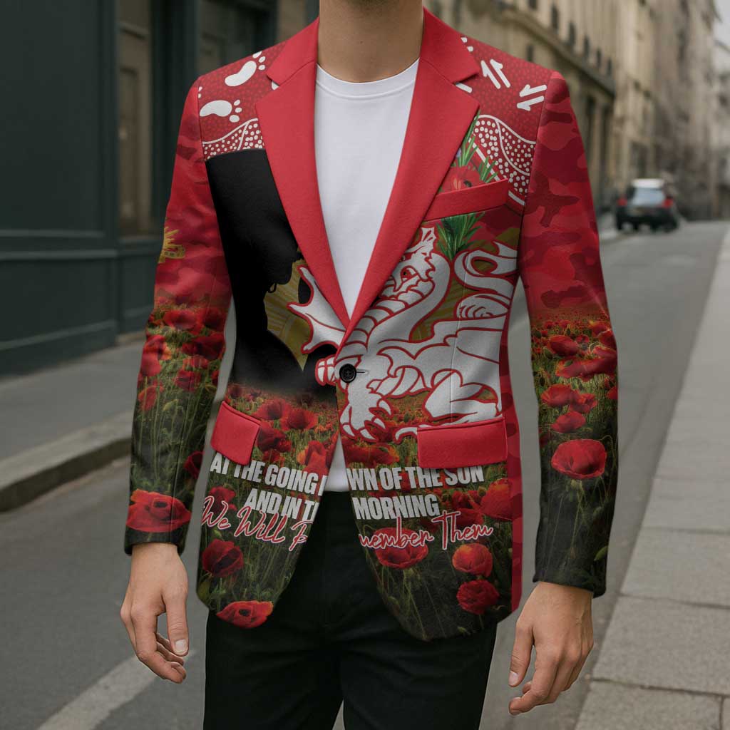 Personalised Dragons Rugby ANZAC Day Blazer Last Post Poppy We Will Remember Them