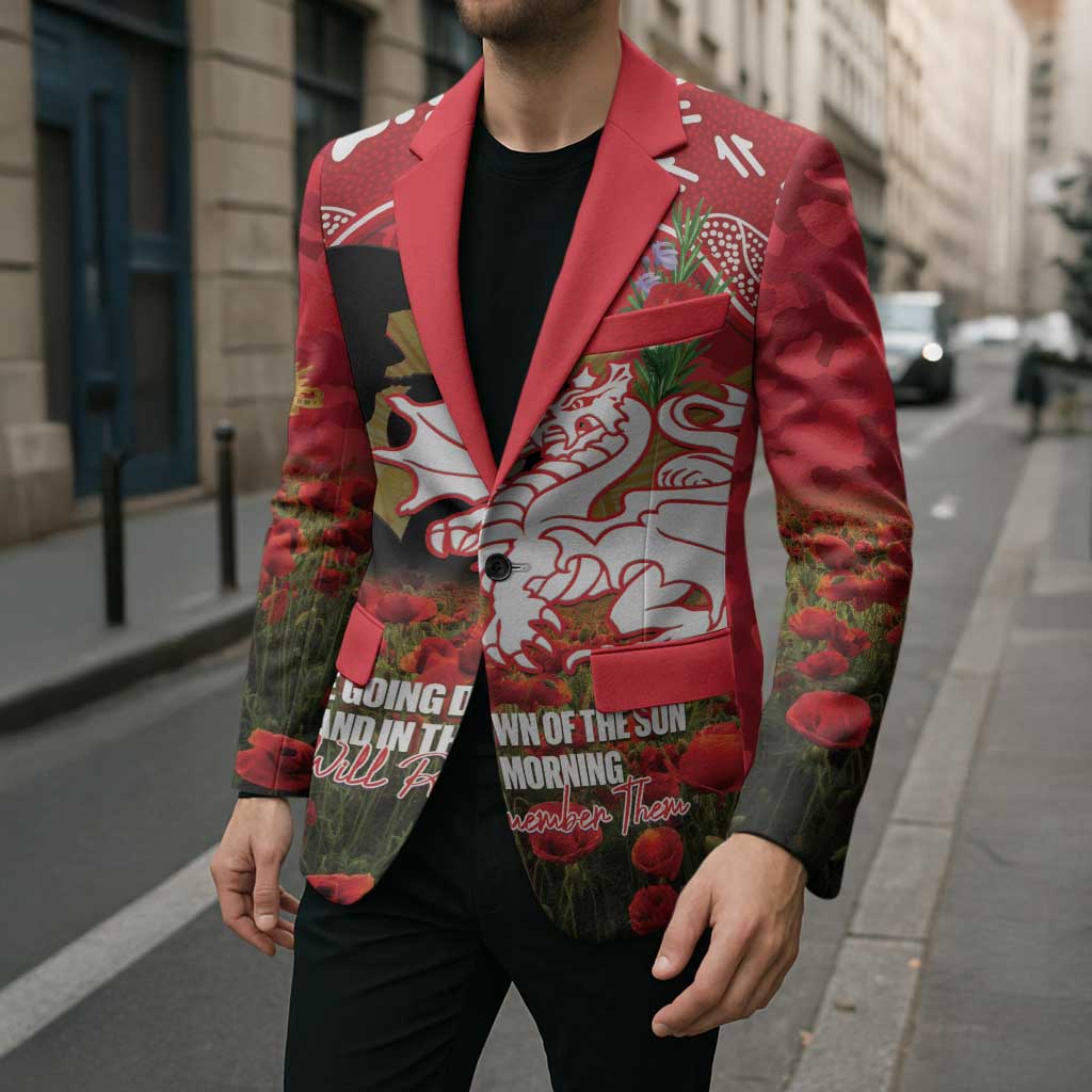 Personalised Dragons Rugby ANZAC Day Blazer Last Post Poppy We Will Remember Them