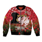 Personalised Dragons Rugby ANZAC Day Bomber Jacket Last Post Poppy We Will Remember Them