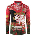 Personalised Dragons Rugby ANZAC Day Button Sweatshirt Last Post Poppy We Will Remember Them