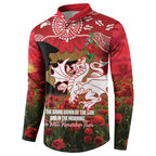 Personalised Dragons Rugby ANZAC Day Button Sweatshirt Last Post Poppy We Will Remember Them