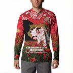 Personalised Dragons Rugby ANZAC Day Button Sweatshirt Last Post Poppy We Will Remember Them