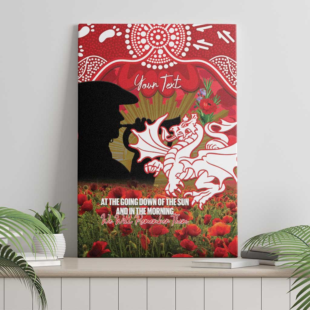 Personalised Dragons Rugby ANZAC Day Canvas Wall Art Last Post Poppy We Will Remember Them