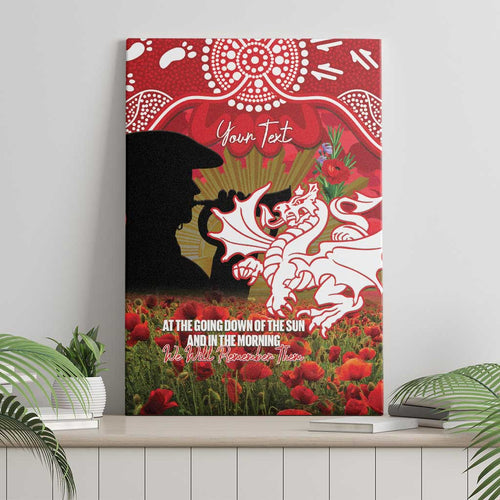 Personalised Dragons Rugby ANZAC Day Canvas Wall Art Last Post Poppy We Will Remember Them
