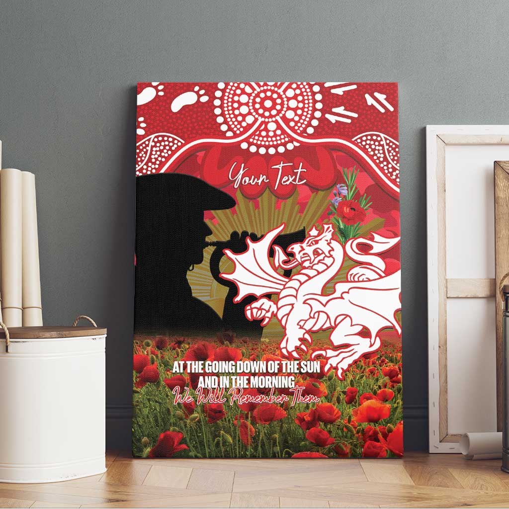 Personalised Dragons Rugby ANZAC Day Canvas Wall Art Last Post Poppy We Will Remember Them