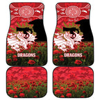 Personalised Dragons Rugby ANZAC Day Car Mats Last Post Poppy We Will Remember Them
