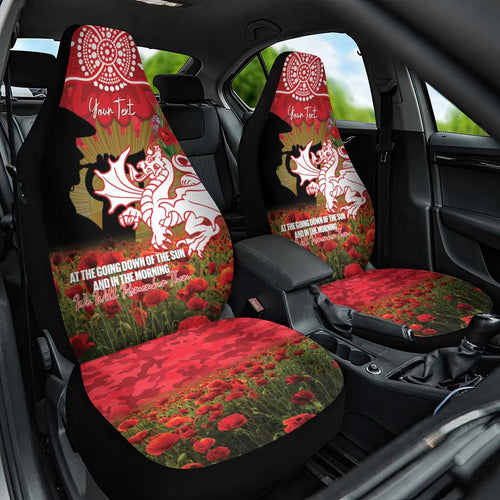 Personalised Dragons Rugby ANZAC Day Car Seat Cover Last Post Poppy We Will Remember Them
