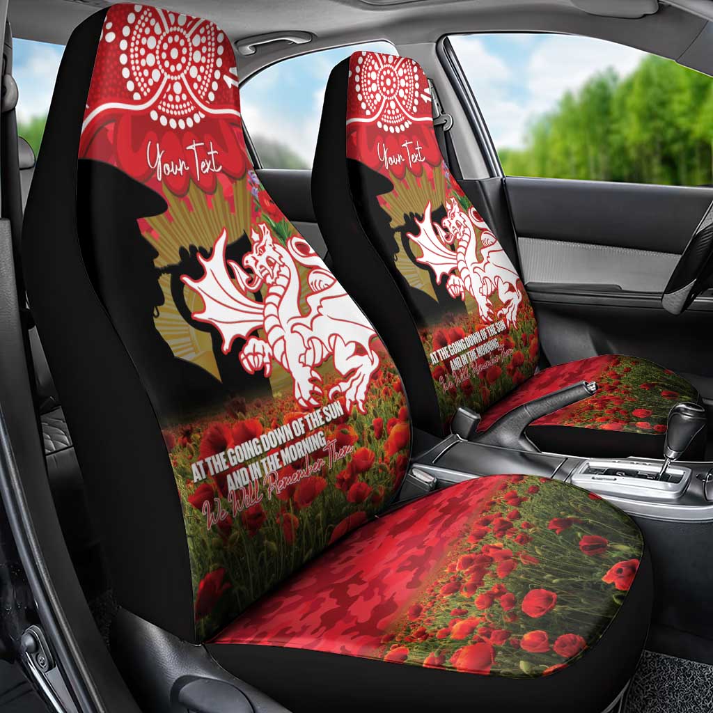 Personalised Dragons Rugby ANZAC Day Car Seat Cover Last Post Poppy We Will Remember Them