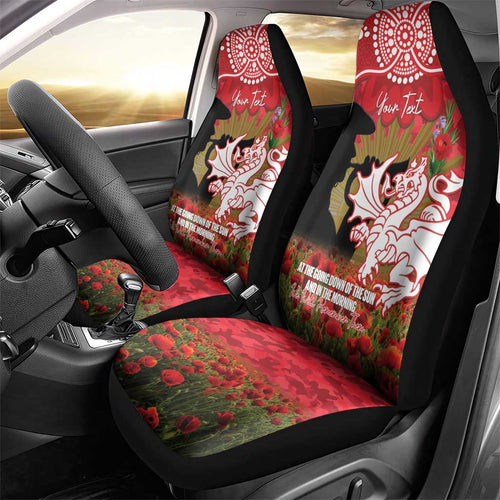 Personalised Dragons Rugby ANZAC Day Car Seat Cover Last Post Poppy We Will Remember Them