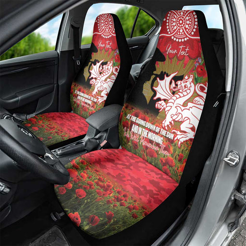 Personalised Dragons Rugby ANZAC Day Car Seat Cover Last Post Poppy We Will Remember Them
