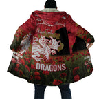Personalised Dragons Rugby ANZAC Day Cloak Last Post Poppy We Will Remember Them