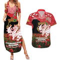 Personalised Dragons Rugby ANZAC Day Couples Matching Summer Maxi Dress and Hawaiian Shirt Last Post Poppy We Will Remember Them