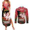 Personalised Dragons Rugby ANZAC Day Couples Matching Summer Maxi Dress and Long Sleeve Button Shirt Last Post Poppy We Will Remember Them