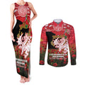 Personalised Dragons Rugby ANZAC Day Couples Matching Tank Maxi Dress and Long Sleeve Button Shirt Last Post Poppy We Will Remember Them