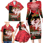 Personalised Dragons Rugby ANZAC Day Family Matching Long Sleeve Bodycon Dress and Hawaiian Shirt Last Post Poppy We Will Remember Them