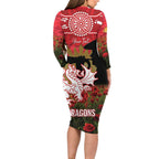 Personalised Dragons Rugby ANZAC Day Family Matching Long Sleeve Bodycon Dress and Hawaiian Shirt Last Post Poppy We Will Remember Them
