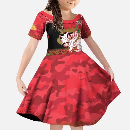 Personalised Dragons Rugby ANZAC Day Family Matching Mermaid Dress and Hawaiian Shirt Last Post Poppy We Will Remember Them