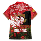 Personalised Dragons Rugby ANZAC Day Family Matching Mermaid Dress and Hawaiian Shirt Last Post Poppy We Will Remember Them
