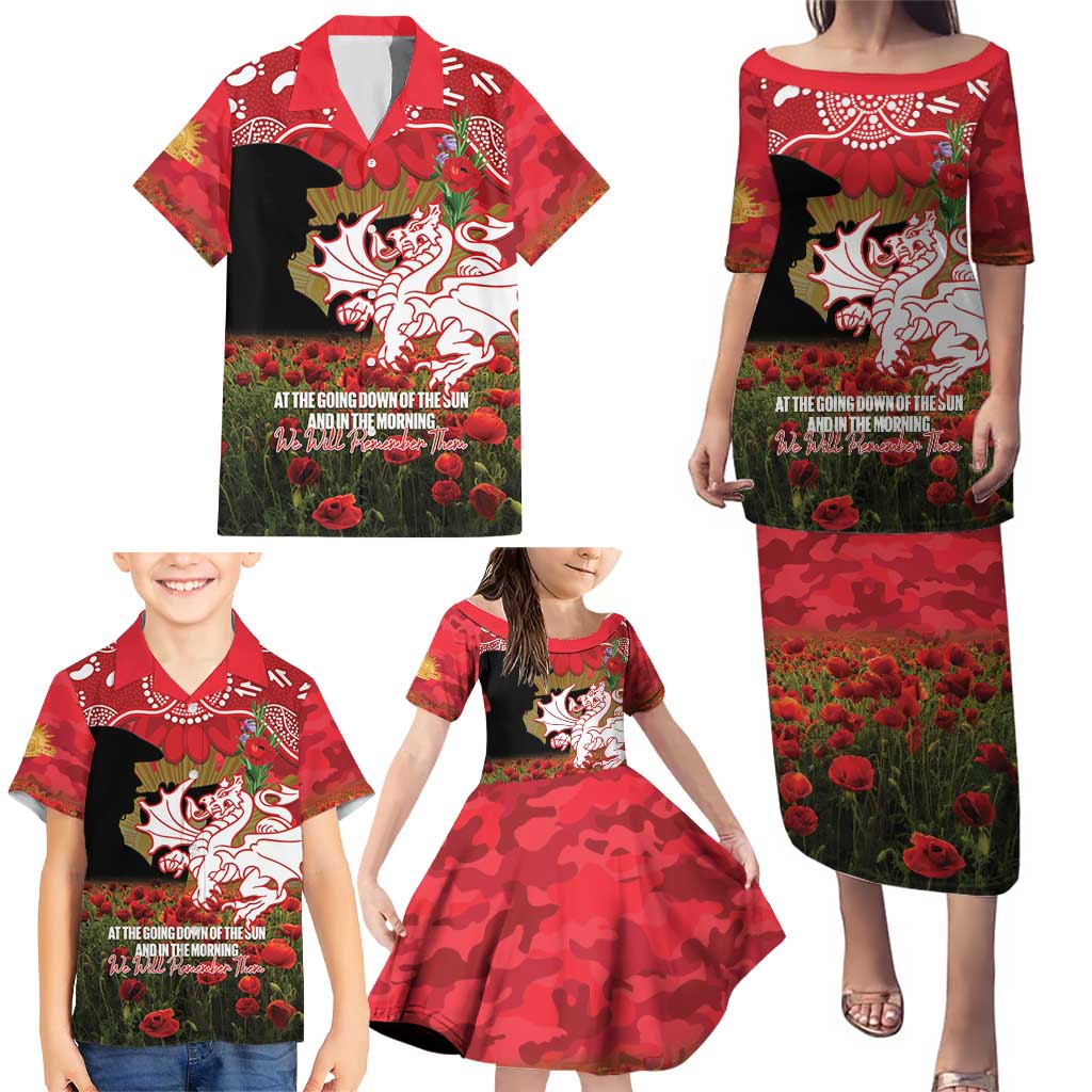 Personalised Dragons Rugby ANZAC Day Family Matching Puletasi and Hawaiian Shirt Last Post Poppy We Will Remember Them