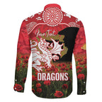Personalised Dragons Rugby ANZAC Day Family Matching Puletasi and Hawaiian Shirt Last Post Poppy We Will Remember Them