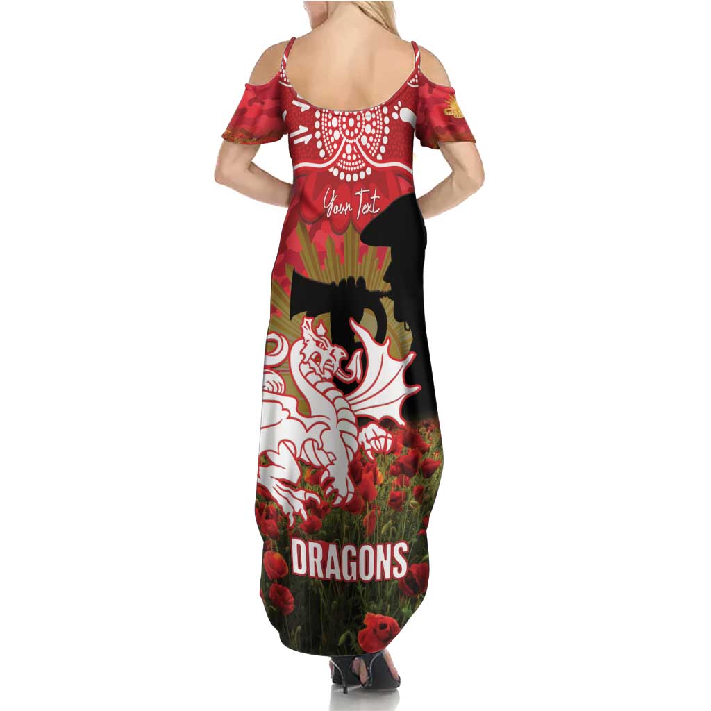 Personalised Dragons Rugby ANZAC Day Family Matching Summer Maxi Dress and Hawaiian Shirt Last Post Poppy We Will Remember Them