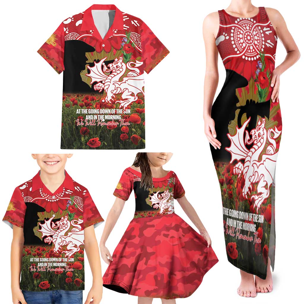 Personalised Dragons Rugby ANZAC Day Family Matching Tank Maxi Dress and Hawaiian Shirt Last Post Poppy We Will Remember Them