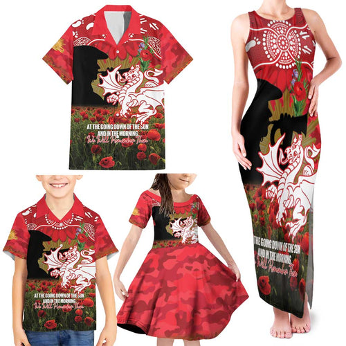 Personalised Dragons Rugby ANZAC Day Family Matching Tank Maxi Dress and Hawaiian Shirt Last Post Poppy We Will Remember Them
