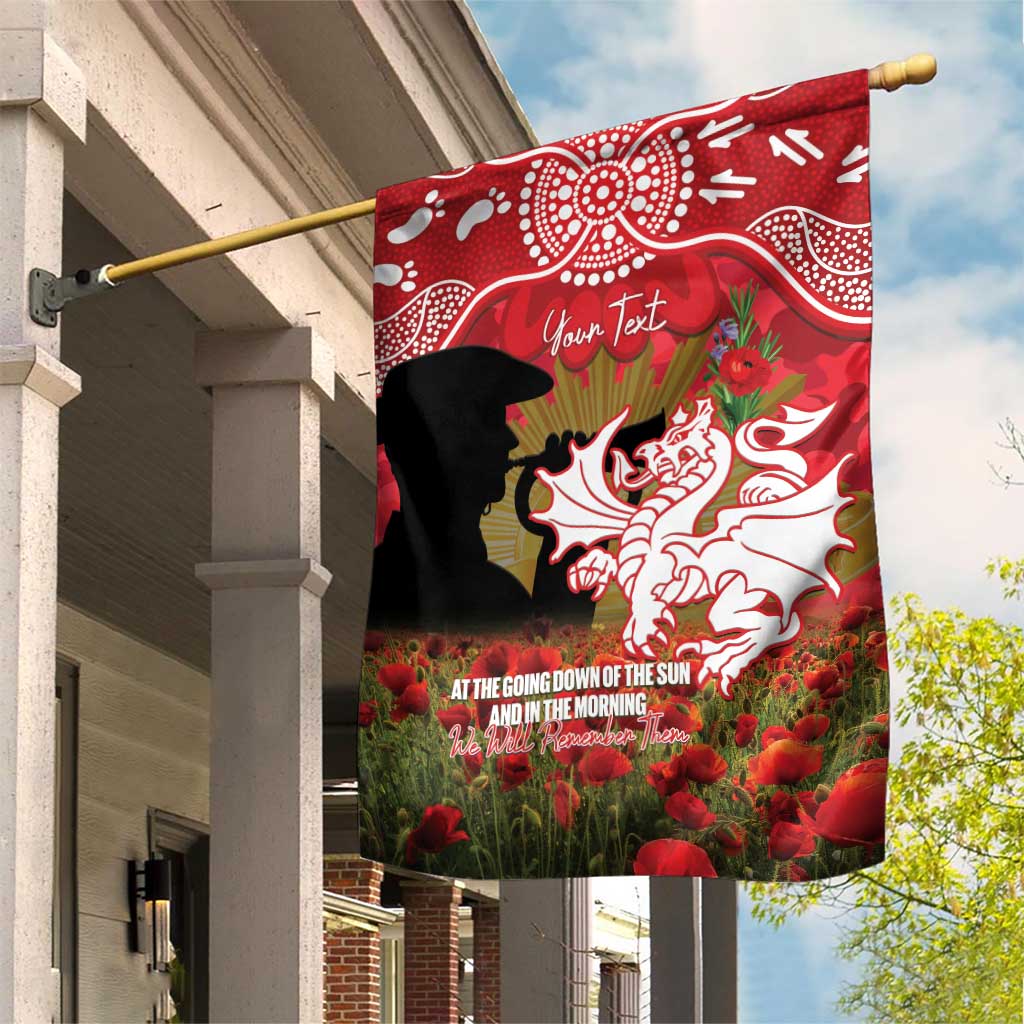 Personalised Dragons Rugby ANZAC Day Garden Flag Last Post Poppy We Will Remember Them