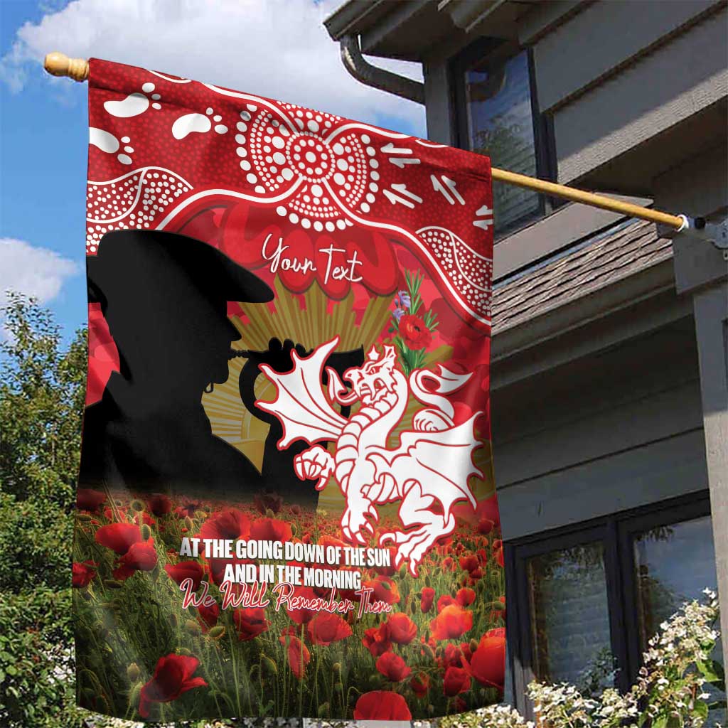 Personalised Dragons Rugby ANZAC Day Garden Flag Last Post Poppy We Will Remember Them