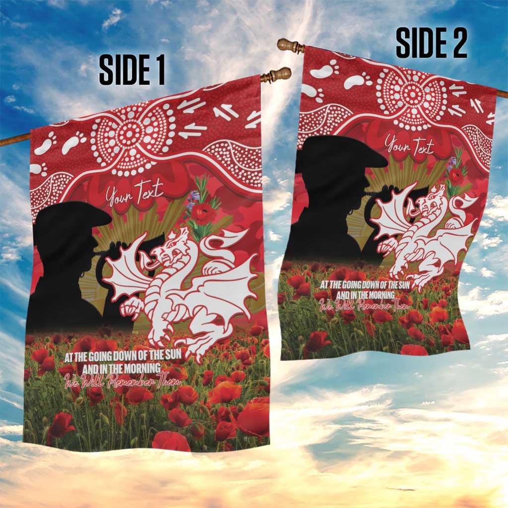 Personalised Dragons Rugby ANZAC Day Garden Flag Last Post Poppy We Will Remember Them