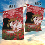 Personalised Dragons Rugby ANZAC Day Garden Flag Last Post Poppy We Will Remember Them