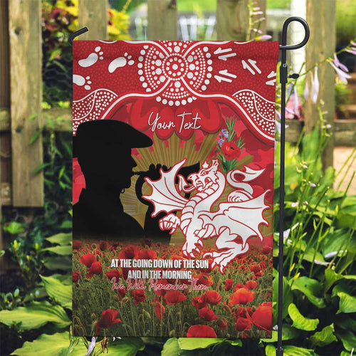 Personalised Dragons Rugby ANZAC Day Garden Flag Last Post Poppy We Will Remember Them
