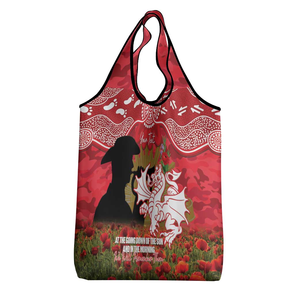 Personalised Dragons Rugby ANZAC Day Grocery Bag Last Post Poppy We Will Remember Them