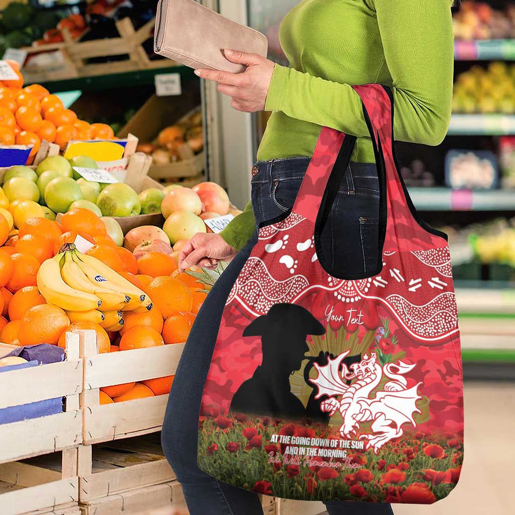 Personalised Dragons Rugby ANZAC Day Grocery Bag Last Post Poppy We Will Remember Them