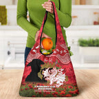 Personalised Dragons Rugby ANZAC Day Grocery Bag Last Post Poppy We Will Remember Them