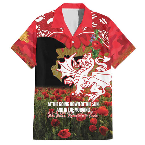Personalised Dragons Rugby ANZAC Day Hawaiian Shirt Last Post Poppy We Will Remember Them