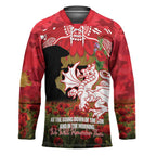 Personalised Dragons Rugby ANZAC Day Hockey Jersey Last Post Poppy We Will Remember Them
