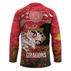 Personalised Dragons Rugby ANZAC Day Hockey Jersey Last Post Poppy We Will Remember Them