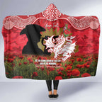 Personalised Dragons Rugby ANZAC Day Hooded Blanket Last Post Poppy We Will Remember Them