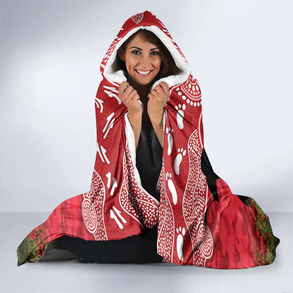 Personalised Dragons Rugby ANZAC Day Hooded Blanket Last Post Poppy We Will Remember Them