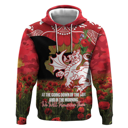 Personalised Dragons Rugby ANZAC Day Hoodie Last Post Poppy We Will Remember Them