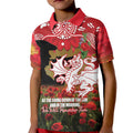 Personalised Dragons Rugby ANZAC Day Kid Polo Shirt Last Post Poppy We Will Remember Them